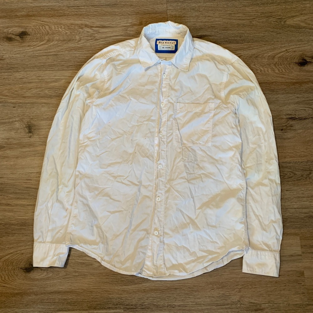 Acne Studios Bla Konst Road Pop White Cotton Button Down Shirt Mens 44 Small